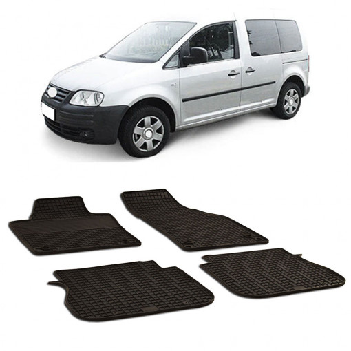 Volkswagen Caddy (2003-2015)/(2015-2019), sistem fixare oval Set 4 covorase auto cauciuc Urban Line