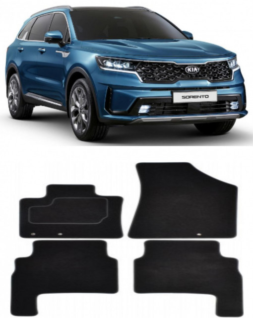 Kia Sorento II Set covorase auto din mocheta premium, dedicate pentru Kia Sorento II Suv fabricat intre 2009-2015, calitate extra