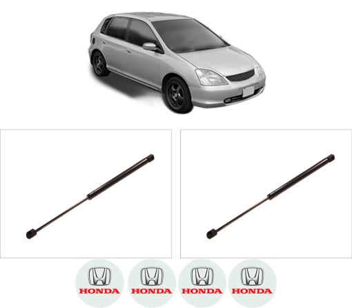 Set 2 amortizoare portbagaj haion HONDA CIVIC VII Hatchback (EU, EP, EV) din 2000-2005, 2 bucati, KROSNO, 4 stickere auto HONDA
