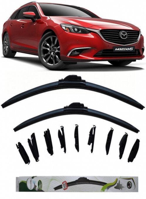 Set 2 stergatoare Kontakt Multi Adapter 60 cm/45 cm compatibile cu Mazda 6 Estate (Gj, Gl) din 2012-2020 (60 cm/45 cm)
