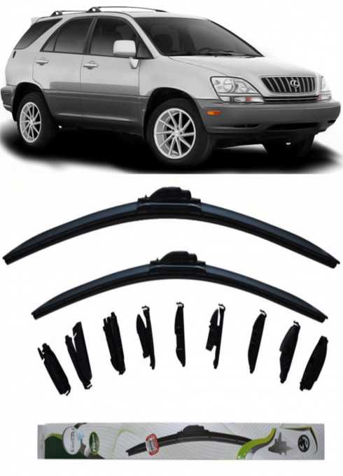 Set 2 stergatoare Kontakt Multi Adapter 60 cm/53 cm compatibile cu Lexus Rx (Mcu15) din 1998-2003 (60 cm/53 cm)