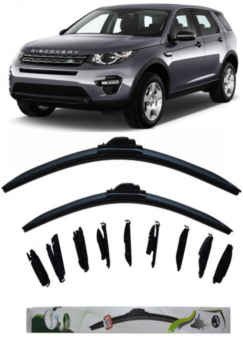 Set 2 stergatoare Kontakt Multi Adapter 65 cm/50 cm compatibile cu Land Rover Discovery Sport (L550) din 2014 (65 cm/50 cm)