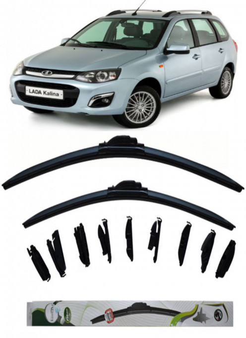 Set 2 stergatoare MultiAdapter 60cm/40cm compatibile cu Lada KALINA II Estate (2194_) (2013-2018) (60 cm/40 cm)