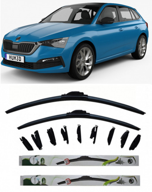 Set 2 stergatoare MultiAdapter cm/cm compatibile cu Skoda Scala (2019-prezent) (65 cm/45 cm)