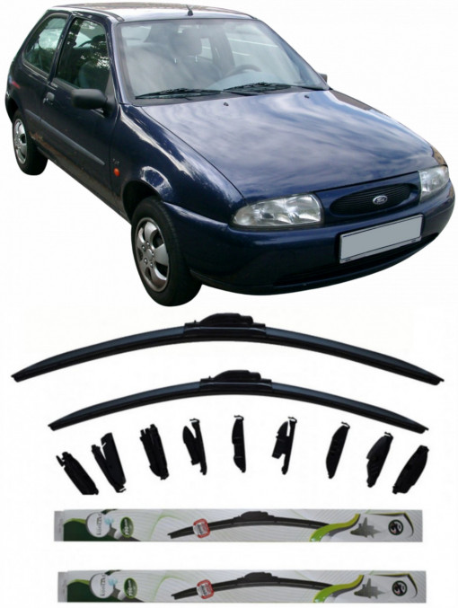Set 2 stergatoare parbriz Kontakt compatibile cu Ford Fiesta din anul 1996-2003 (47.5 cm/47.5 cm)