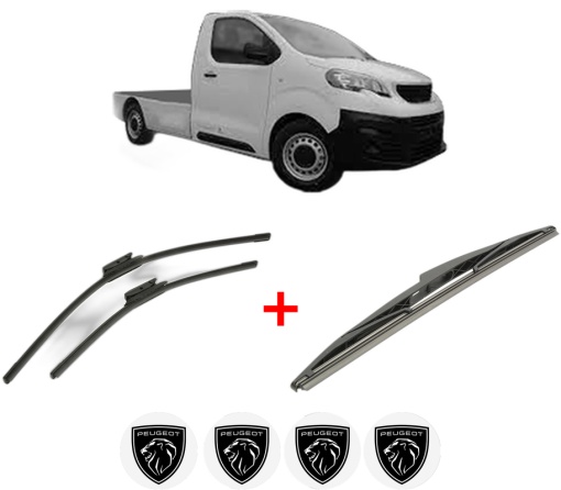 Set 3 stergatoare PEUGEOT EXPERT Platform/Chassis (V_) din 2016 - 2023, pentru parbriz si luneta fata si spate auto, Bosch Twin, din cauciuc siliconat rezistent, 4 Stickere Auto PEUGEOT