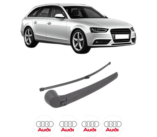 Set brat stergator spate cu lamela pentru AUDI A4 B8 Avant (8K5) din 2007-2015, pentru spate, din cauciuc siliconat rezistent, 4 stickere auto AUDI