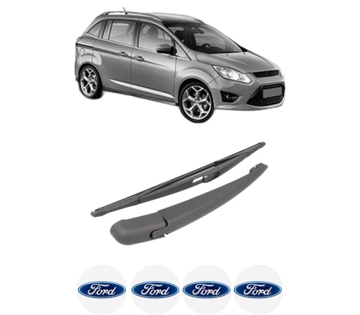 Set brat stergator spate cu lamela pentru FORD GRAND C-MAX (DXA/CB7, DXA/CEU) din 2010-2019, pentru spate, din cauciuc siliconat rezistent, 4 stickere auto FORD