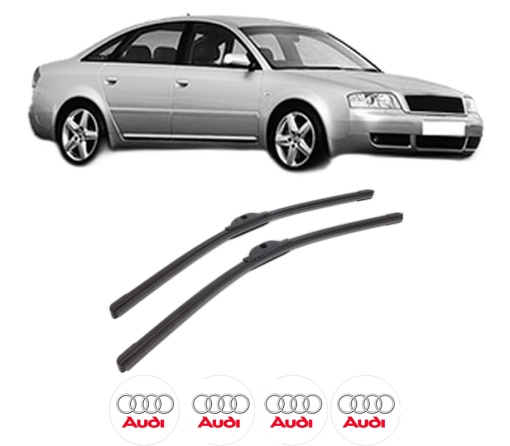 Set stergatoare AUDI A6 C5 (4B2, 4B4) din 1997-2005, pentru parbriz auto, 2 bucati, Bosch Aerotwin, din cauciuc siliconat rezistent, 4 Stickere Auto AUDI