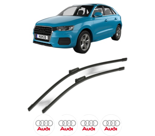 Set stergatoare AUDI Q3 (F3B) din 2018-2024, pentru parbriz auto, 2 bucati, Bosch Aerotwin, din cauciuc siliconat rezistent, 4 Stickere Auto AUDI