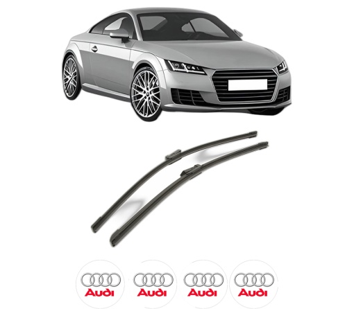 Set stergatoare AUDI TT (FV3, FVP) din 2014-2021, pentru parbriz auto, 2 bucati, Bosch Aerotwin, din cauciuc siliconat rezistent, 4 Stickere Auto AUDI