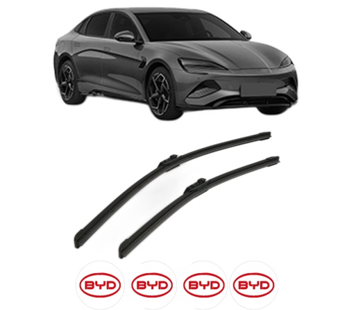 Set stergatoare BYD SEAL U din 2024, pentru parbriz auto, 2 bucati, Bosch Aerotwin, din cauciuc siliconat rezistent, 4 Stickere Auto BYD