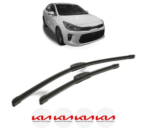 Set stergatoare KIA RIO IV (YB, SC, FB) din 2017-2023, pentru parbriz auto, 2 bucati, Bosch Aerotwin Retrofit, din cauciuc siliconat rezistent, 4 Stickere Auto KIA