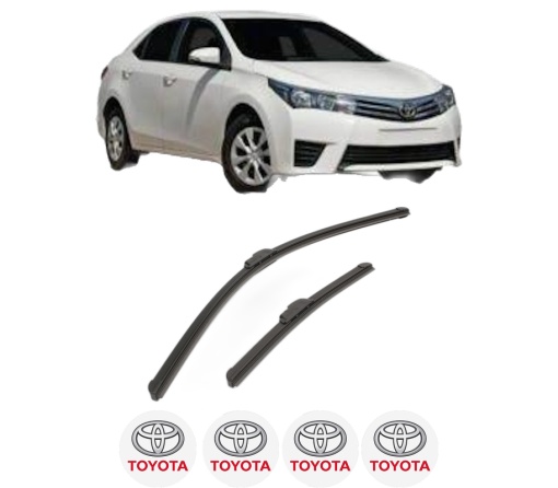Set stergatoare TOYOTA COROLLA Saloon (_E18_, ZRE1_) din 2013, pentru parbriz auto, 2 bucati, Bosch Aerotwin Retrofit, din cauciuc siliconat rezistent, 4 Stickere Auto TOYOTA