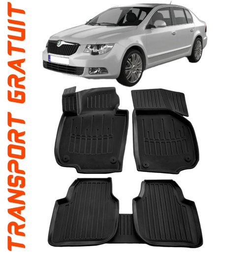Skoda Superb II (3T) (2008-2015) Set covorase auto cauciuc G.Modern Line 3D