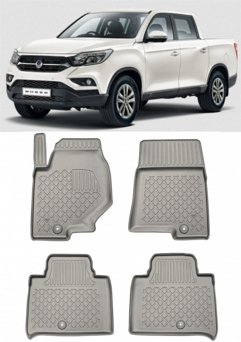 Ssang Yong Set covorase auto tip tavita compatibile Ssang Yong Musso fabricatie 2018 - prezent, caroserie pick-up, al 3-lea rand exclus