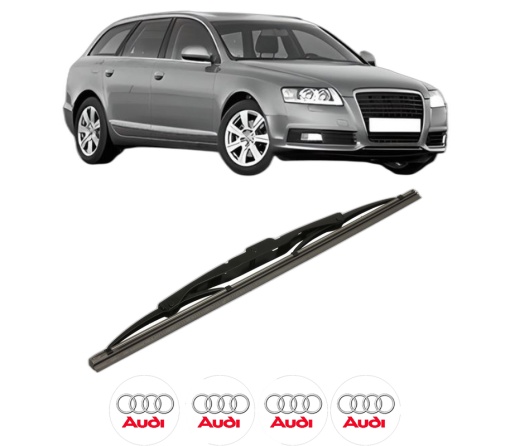 Stergator lamela spate AUDI A6 C6 Avant (4F5) din 2004 - 2011, pentru luneta auto, Bosch Twin, din cauciuc siliconat rezistent, 4 Stickere Auto AUDI