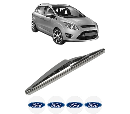 Stergator lamela spate FORD C-MAX II (DXA/CB7, DXA/CEU) din 2010 - 2019, pentru luneta auto, Bosch Twin, din cauciuc siliconat rezistent, 4 Stickere Auto FORD
