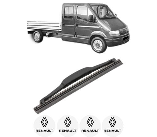 Stergator lamela spate RENAULT MASTER II Platform/Chassis (ED/HD/UD) din 1998 - 2001, pentru luneta auto, Valeo Silencio, din cauciuc siliconat rezistent, 4 Stickere Auto RENAULT