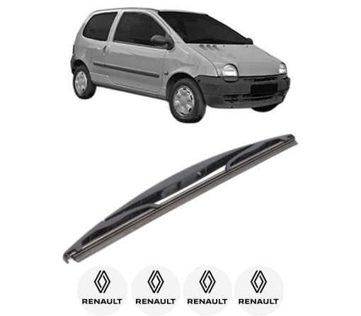 Stergator lamela spate RENAULT TWINGO I Hatchback Van (S06_) din 1997 - 2012, pentru luneta auto, Bosch Twin, din cauciuc siliconat rezistent, 4 Stickere Auto RENAULT