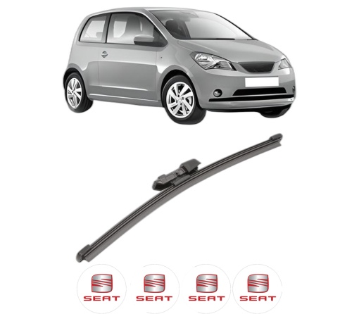 Stergator lamela spate SEAT Mii (KF1, KE1) din 2011 - 2019, pentru luneta auto, Valeo Silencio Xtrm, din cauciuc siliconat rezistent, 4 Stickere Auto SEAT