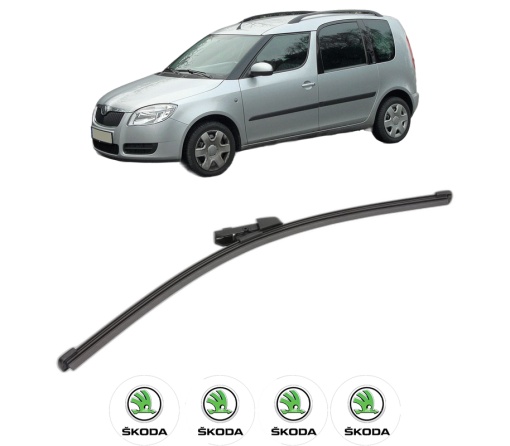 Stergator lamela spate SKODA ROOMSTER Praktik (5J) din 2007 - 2015, pentru luneta auto, Valeo Silencio Xtrm, din cauciuc siliconat rezistent, 4 Stickere Auto SKODA