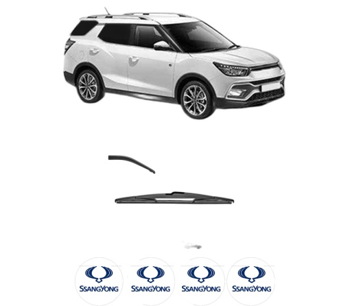 Stergator lamela spate SSANGYONG XLV VAN din 2016, pentru luneta auto, Valeo Silencio, din cauciuc siliconat rezistent, 4 Stickere Auto SSANGYONG