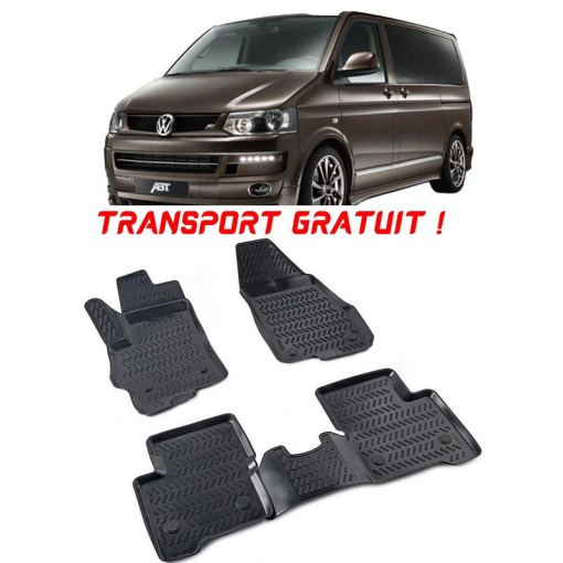 Volkswagen Transporter T5-T6-T7 2003- Set 2 covorase auto din cauciuc tip tavita premium line 3D - Transport Gratuit!