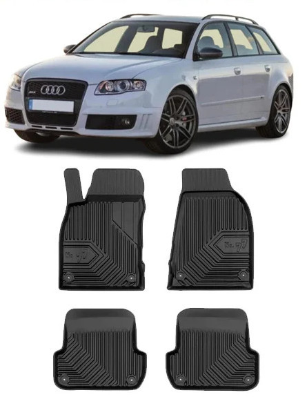 Audi A4 B7 Din 11.2004 - 03.2008, Combi , Set Covorase Auto Tip Tavita Premium 3D, din cauciuc