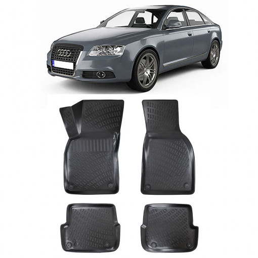 Audi A6 C6 (Typ 4F) 2004-2011 Set 4 covorase auto din cauciuc tip tavita premium line 3D