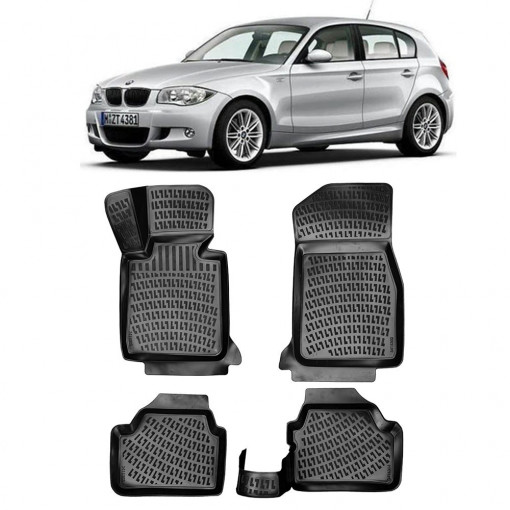 Bmw 1 E81 / E82 / E87 / E88 2004-2011 Set 4 covorase auto din cauciuc tip tavita premium line 3D