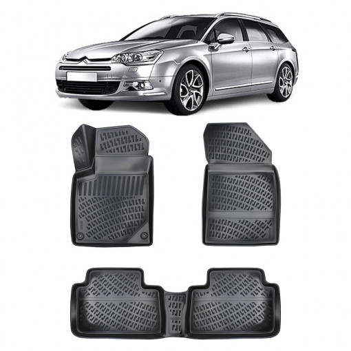 Citroen C5 I (Dc / De)2001-2007 Set 4 covorase auto din cauciuc tip tavita premium line 3D