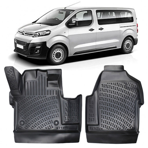 Citroen Jumpy 2019-Prezent Set 2 covorase auto din cauciuc tip tavita premium line 3D