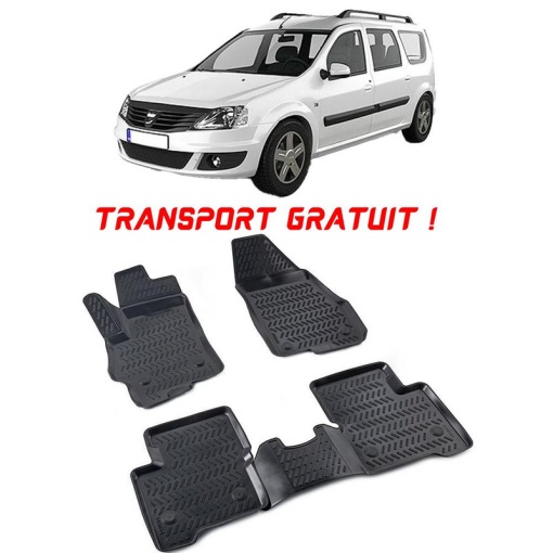 Dacia Logan II Mcv 2012- Set 2 Covorase Auto (Fata) Cauciuc Tip tavita Premium Line 3D - Transport Gratuit!