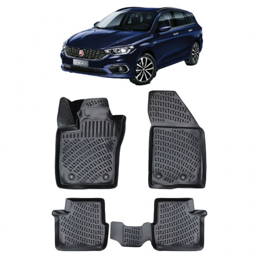Fiat Tipo Stw 2015- Set 4 covorase auto din cauciuc tip tavita premium line 3D