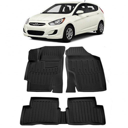 Hyundai Accent (Mc) (2006-2010) Set covorase auto cauciuc G.Modern Line 3D