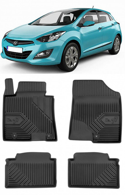 Hyundai I30 II Din 02.2012 - 01.2017, Hatchback , Set Covorase Auto Tip Tavita Premium 3D, din cauciuc