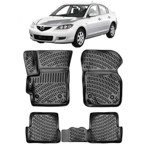 Mazda 3 I 2003-2009 Set 4 covorase auto din cauciuc tip tavita premium line 3D