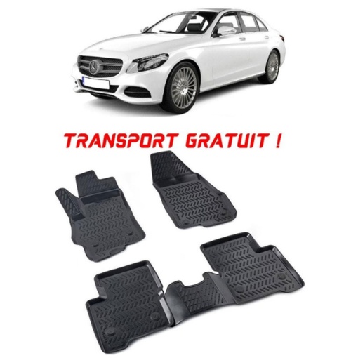 Mercedes C Class W205 2014-2021 Set 4 covorase auto din cauciuc tip tavita premium line 3D - Transport Gratuit!