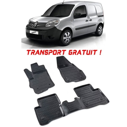 Renault Kangoo II 2007-2020 Set 4 Covorase Auto (Fata + spate ) Cauciuc Tip tavita Premium Line 3D - Transport Gratuit!