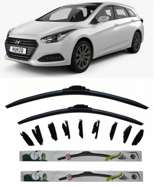 Set 2 stergatoare Kontakt Multi Adapter 65 cm/40 cm compatibile cu Hyundai I40 I Kombi Van (Vf) din 2015-2019 (65 cm/40 cm)