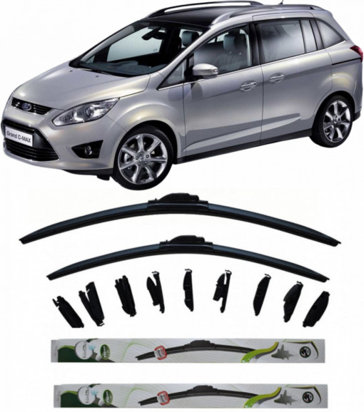 Set 2 stergatoare Kontakt Multi Adapter 71 cm/65 cm compatibile cu Ford Grand C-Max Van din 2010-2019 (71 cm/65 cm)