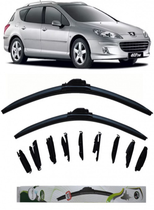 Set 2 stergatoare Kontakt Multi Adapter 71 cm/71 cm compatibile cu Peugeot 407 Sw Estate Van (6E_) din 2009-2010 (71 cm/71 cm)