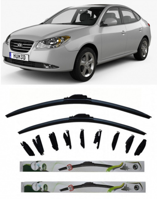 Set 2 stergatoare Multi Adapter 60/48 cm compatibile cu Hyundai Elantra(2005-2011) (50 cm/45 cm)