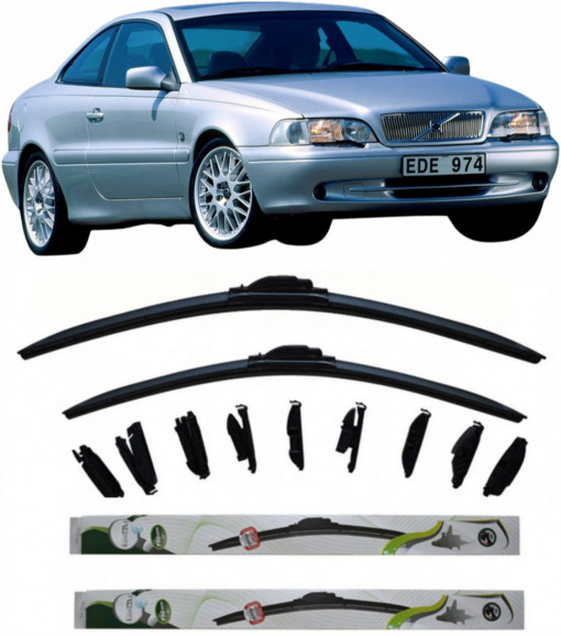 Set 2 stergatoare MultiAdapter cm/cm compatibile cu Volvo C70 1 I (1997 - 2002) (53 cm/53 cm)
