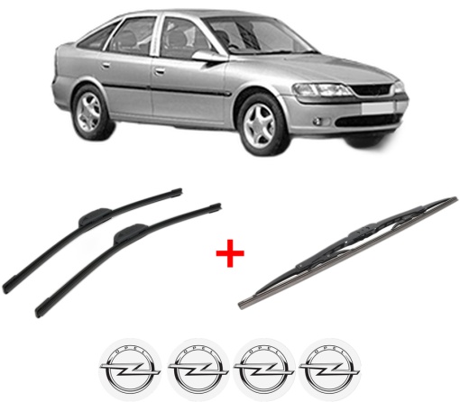 Set 3 stergatoare OPEL VECTRA B Hatchback (J96) din 1995 - 2003, pentru parbriz si luneta fata si spate auto, Bosch Twin, din cauciuc siliconat rezistent, 4 Stickere Auto OPEL