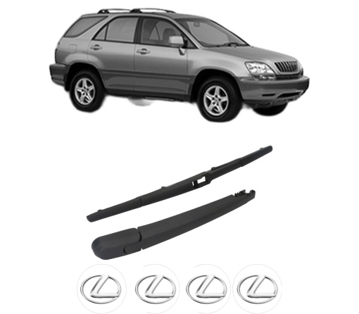 Set brat stergator spate cu lamela pentru LEXUS RX (MCU15) din 1998-2003, pentru spate, din cauciuc siliconat rezistent, 4 stickere auto LEXUS