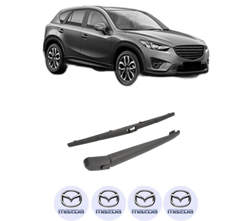 Set brat stergator spate cu lamela pentru MAZDA CX-5 (KE, GH) din 2011-2017, pentru spate, din cauciuc siliconat rezistent, 4 stickere auto MAZDA