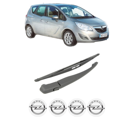 Set brat stergator spate cu lamela pentru OPEL MERIVA B MPV (S10) din 2010-2017, pentru spate, din cauciuc siliconat rezistent, 4 stickere auto OPEL