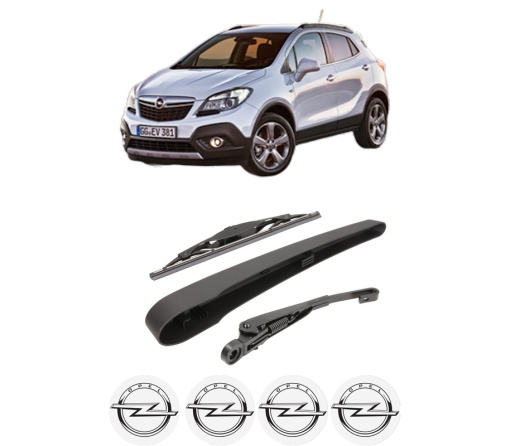 Set brat stergator spate cu lamela pentru OPEL MOKKA / MOKKA X (J13) din 2012-2019, pentru spate, din cauciuc siliconat rezistent, 4 stickere auto OPEL
